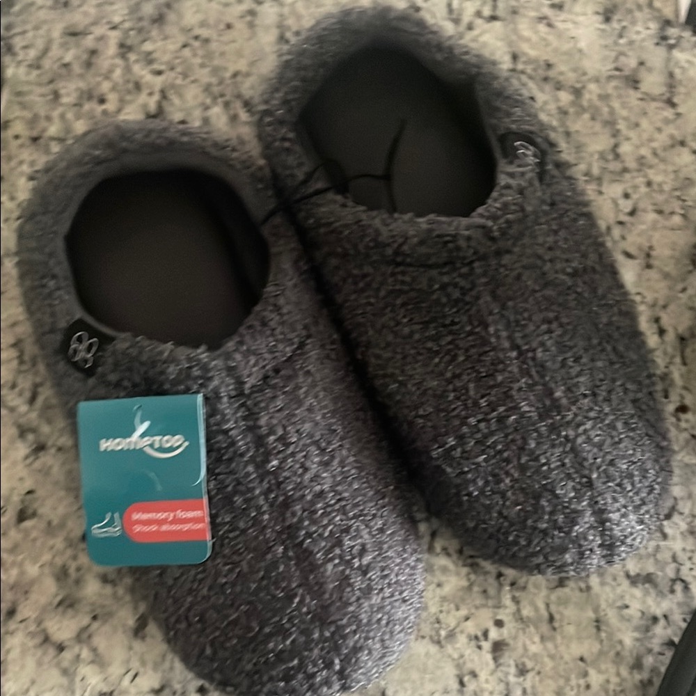 Gray Memory Foam Slippers